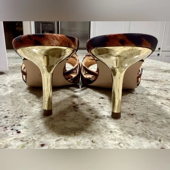 Jessica Simpson Leopard Print Bow Kitten Heel Sandals - NEW - Picture 10 of 12